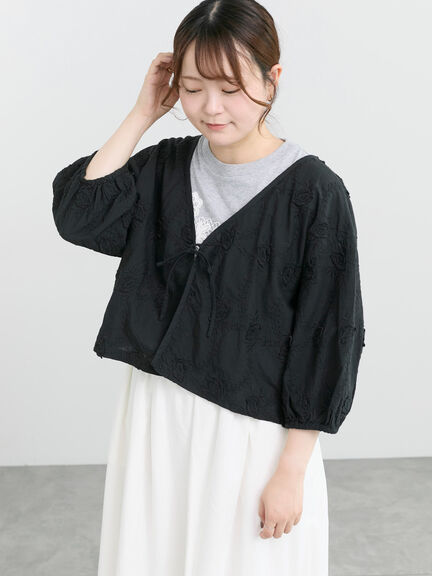 インド3D刺繍ボレロブラウス（オフホワイト/ブラック/ネイビー/キナリ）｜Samansa Mos2（サマンサ モスモス）通販