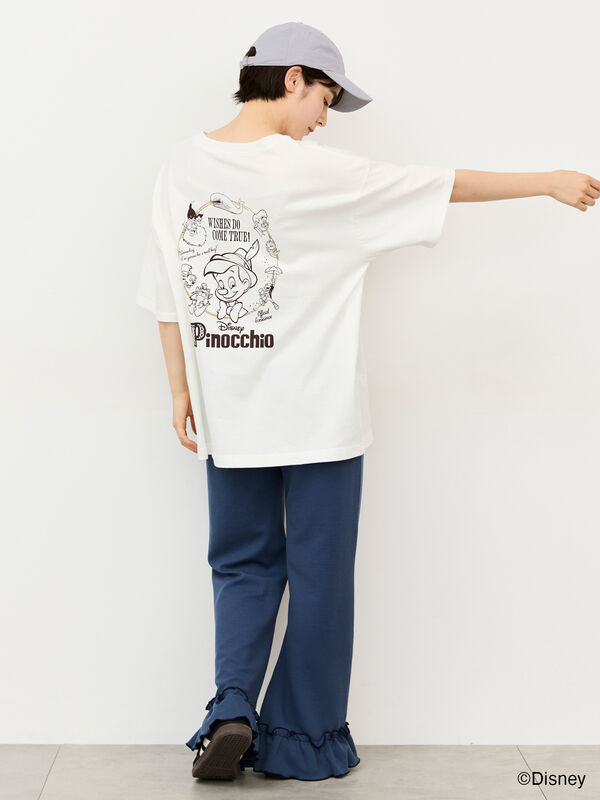 Disney】ピノキオ/バックプリントTシャツ（オフホワイト