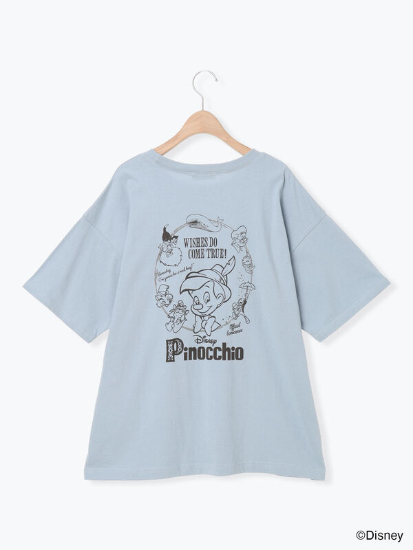 Disney】ピノキオ/バックプリントTシャツ（オフホワイト