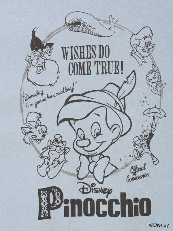 Disney】ピノキオ/バックプリントTシャツ（オフホワイト