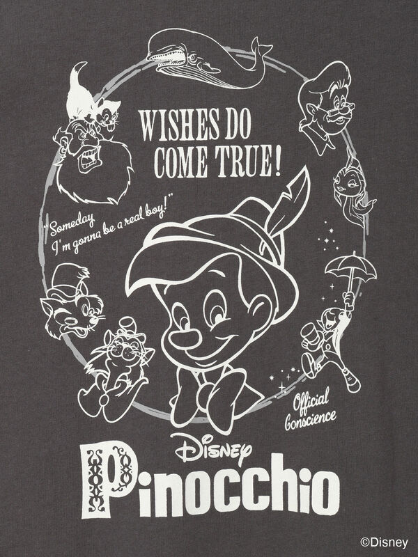 Disney】ピノキオ/バックプリントTシャツ（オフホワイト