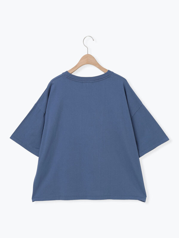 セール】 バイオ加工ロゴプリントワイドTシャツ（オフホワイト