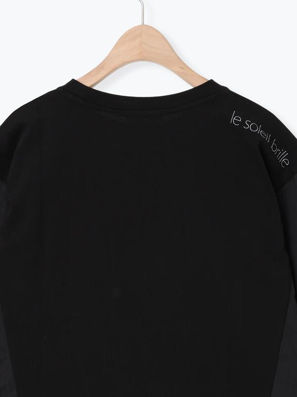 セール】 ◇シルケット天竺ドッキングプリントTシャツ