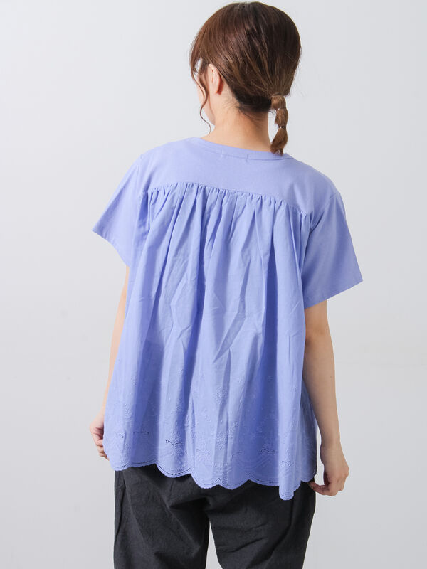 セール】 【接触冷感】バックスカラップレースTシャツ（オフホワイト