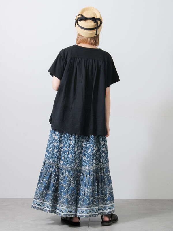 セール】 【接触冷感】バックスカラップレースTシャツ（オフホワイト
