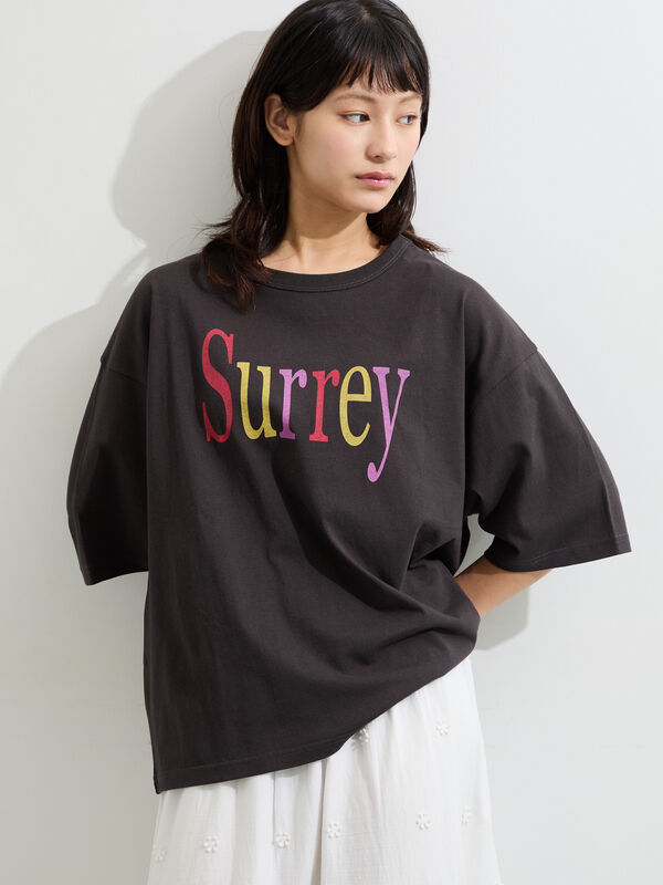 セール】 【接触冷感】ロゴプリントビッグTシャツ（オフホワイト