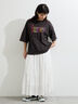 【接触冷感】ロゴプリントビッグTシャツ（オフホワイト/チャコールグレー/ベージュ）｜Samansa Mos2（サマンサ モスモス）通販
