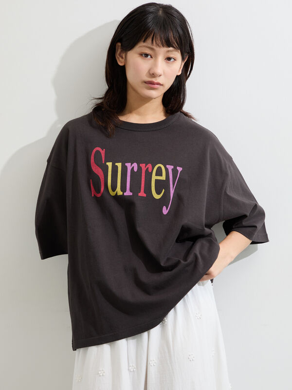 セール】 【接触冷感】ロゴプリントビッグTシャツ（オフホワイト