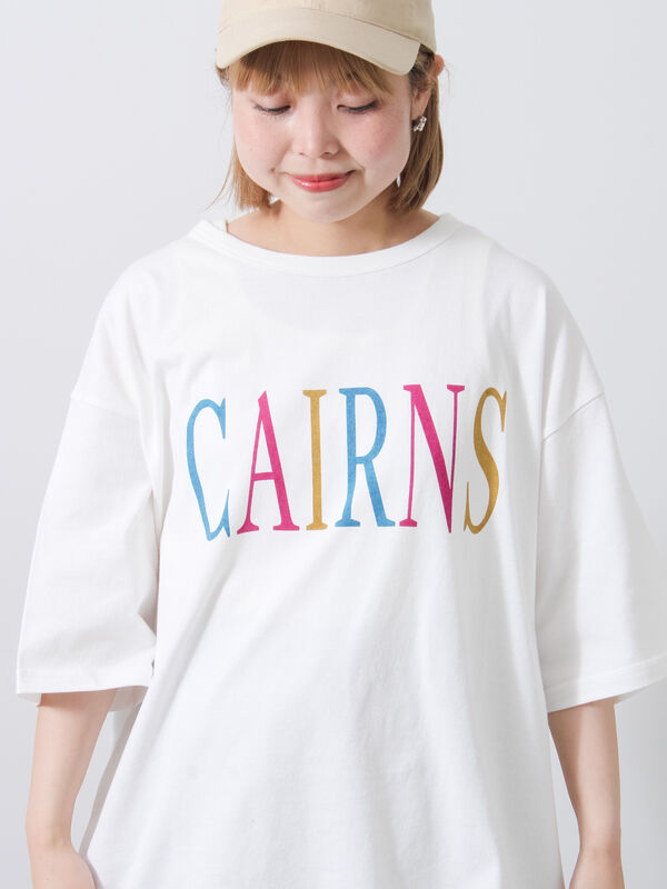 セール】 【接触冷感】ロゴプリントビッグTシャツ（オフホワイト