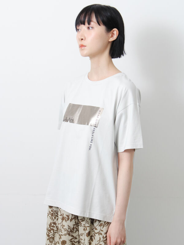 セール】 ◇【接触冷感】アソート箔プリントTシャツ（オフホワイト