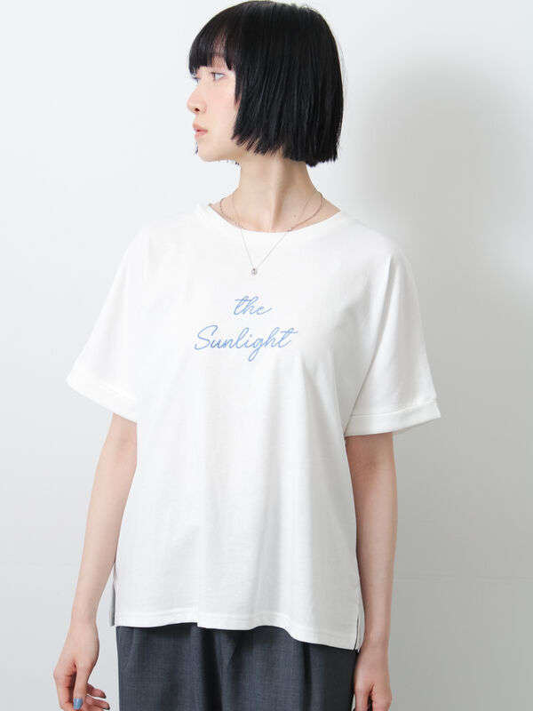セール】 ◇【接触冷感/UVカット】アソート刺繍Tシャツ（オフホワイト