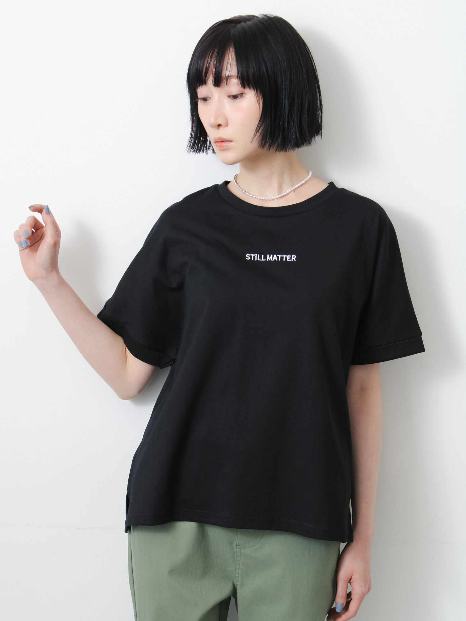 セール】 ◇【接触冷感/UVカット】アソート刺繍Tシャツ（オフホワイト