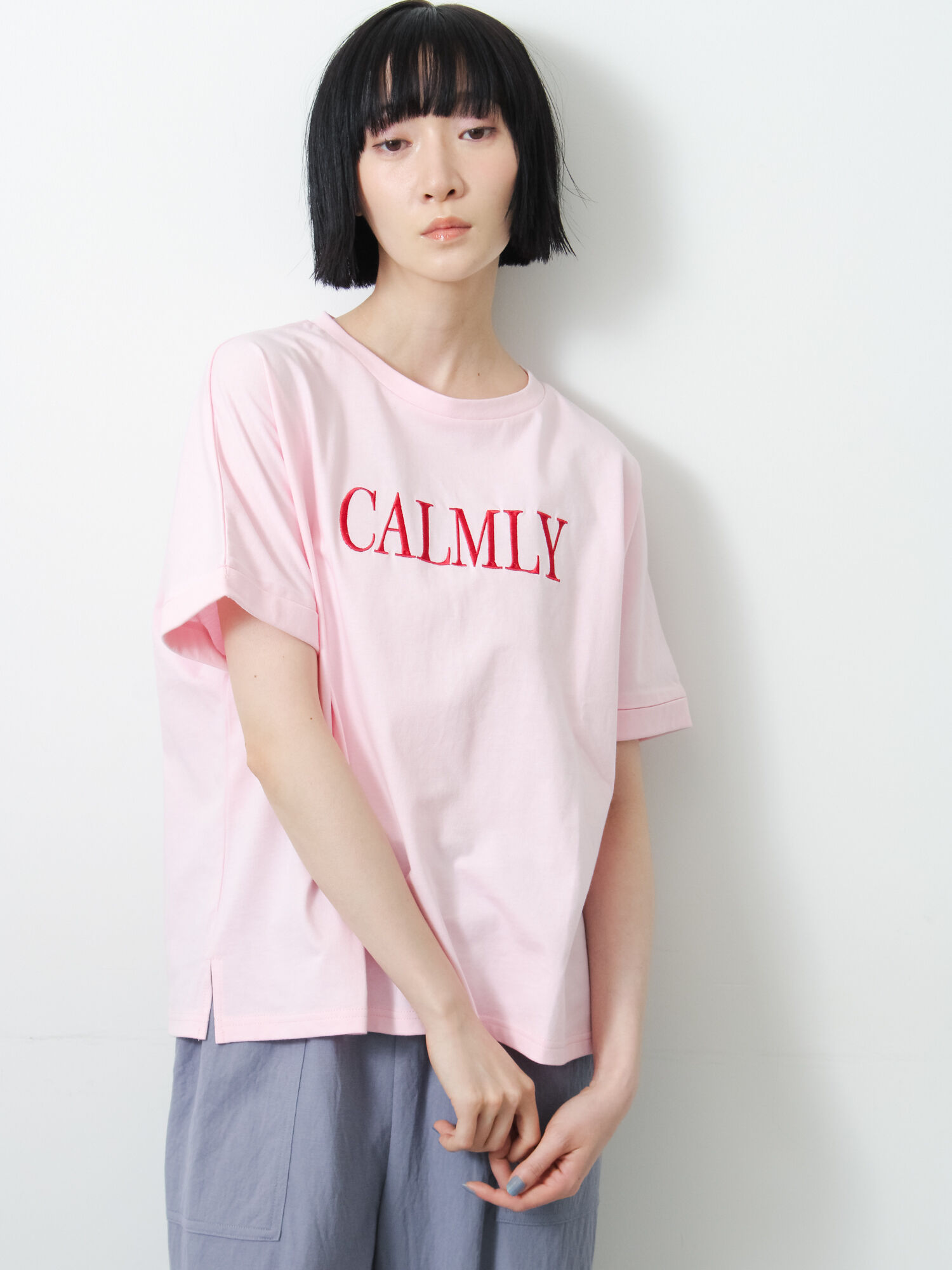 セール】 ◇【接触冷感/UVカット】アソート刺繍Tシャツ（オフホワイト