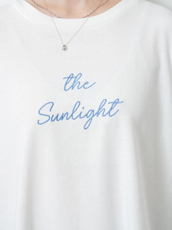 美品　人気のアンティパスト　半袖　白　ホワイト　刺繍　Tシャツ　コットン100% セール】 ◇【接触冷感/UVカット】アソート刺繍Tシャツ（オフホワイト