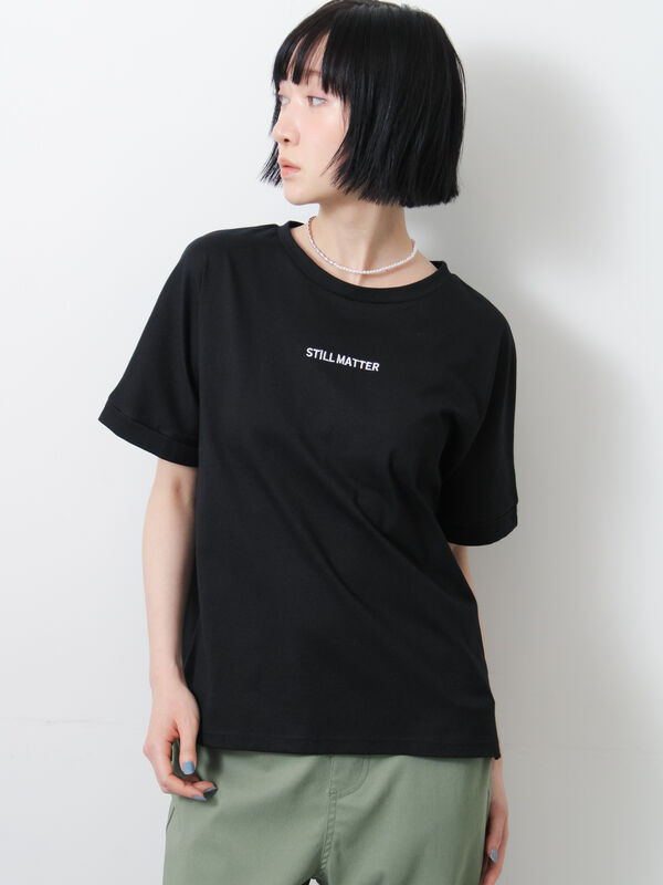 セール】 ◇【接触冷感/UVカット】アソート刺繍Tシャツ（オフホワイト
