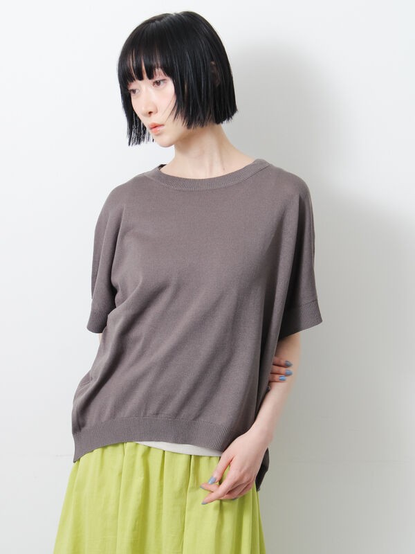 セール】 ◇【マシンウォッシャブル.接触冷感】麻タッチニットPO