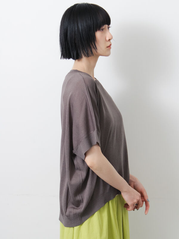 セール】 ◇【マシンウォッシャブル.接触冷感】麻タッチニットPO