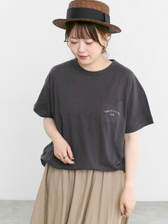 セール】 【オーガニックコットン】刺繍ロゴTシャツ（オフホワイト