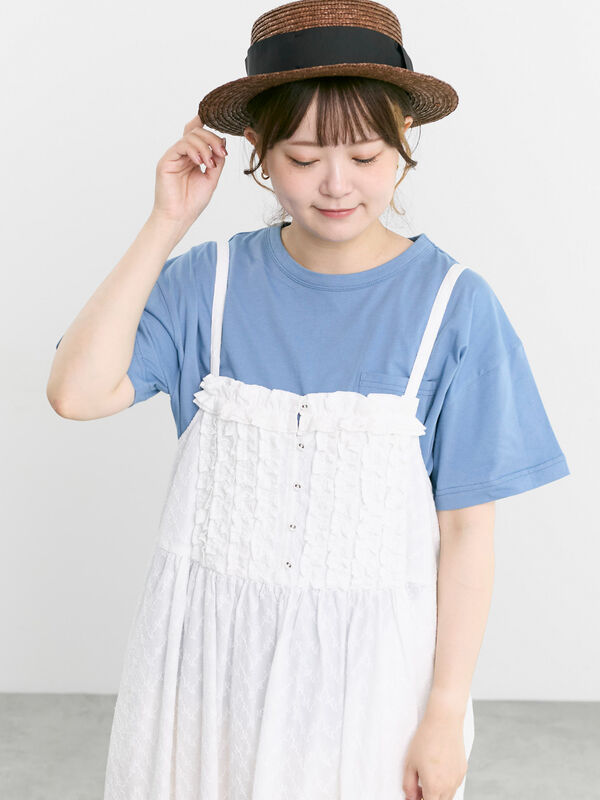 オーガニックコットン】刺繍ロゴTシャツ（オフホワイト