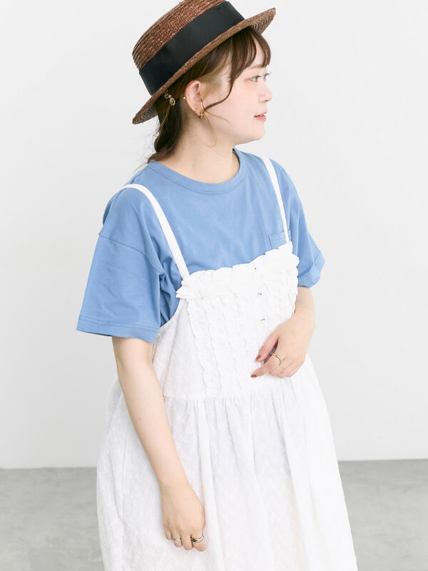 セール】 【オーガニックコットン】刺繍ロゴTシャツ（オフホワイト