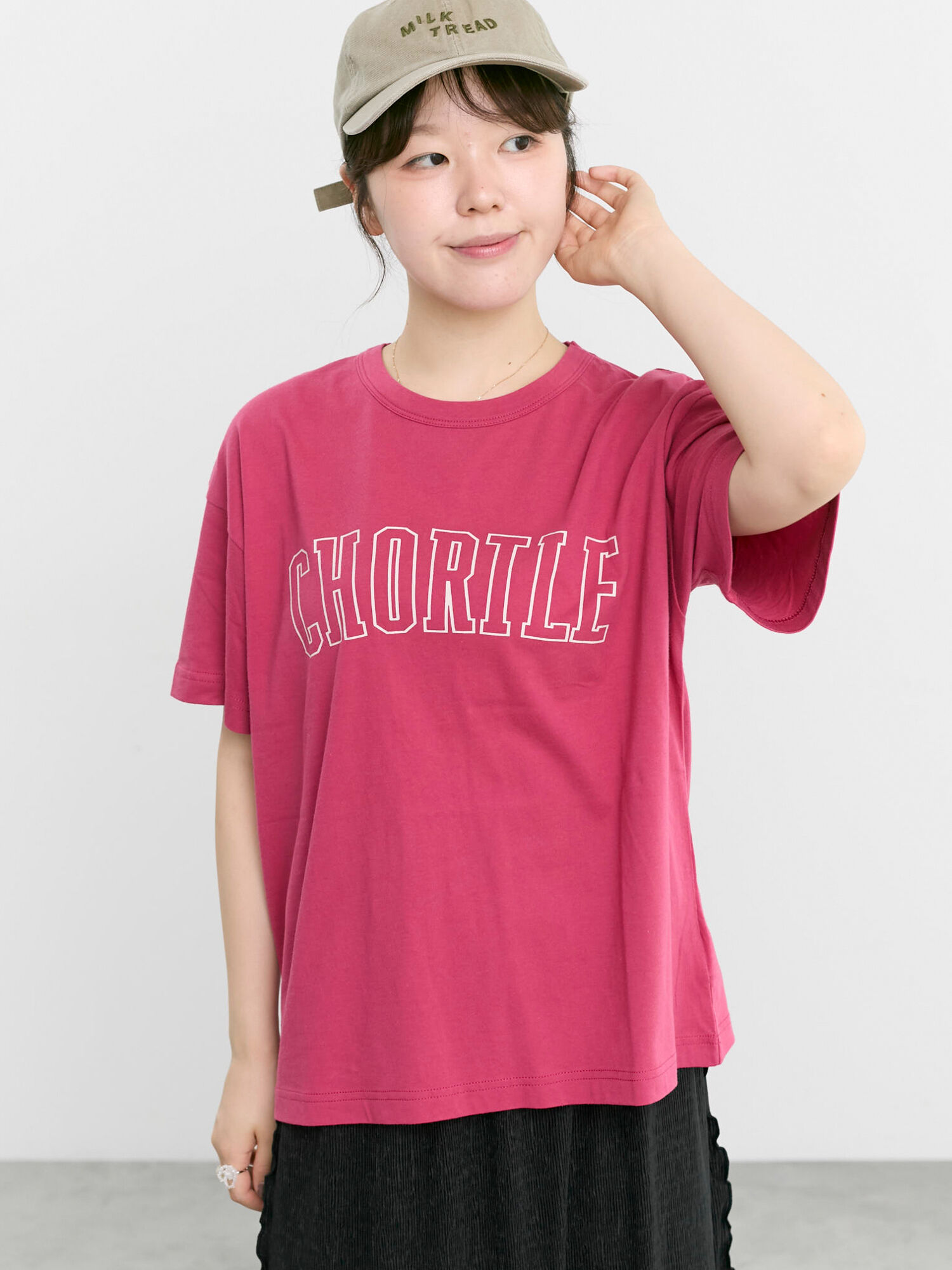 オーガニックコットン】ロゴプリントTシャツ（オフホワイト/ブラック