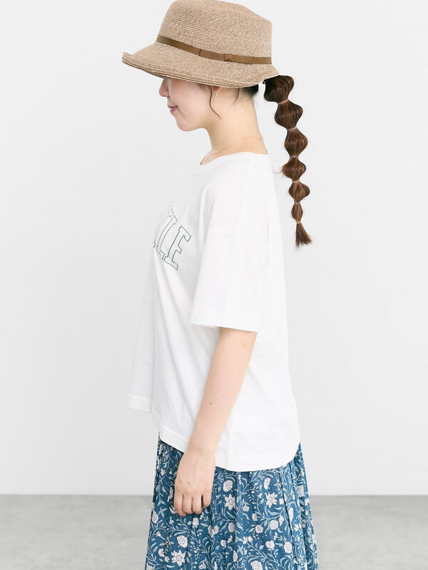 セール】 【オーガニックコットン】ロゴプリントTシャツ（オフホワイト