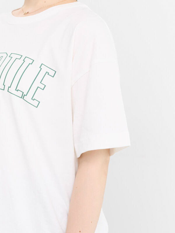 セール】 【オーガニックコットン】ロゴプリントTシャツ（オフホワイト