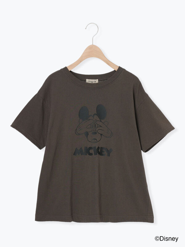 き*ン様 アナコンダ2 映画プロモTシャツ　ムービーTシャツ　パイソンスカル 墨 Disney】ミッキーマウス/プリントTシャツ（チャコールグレー/トップス