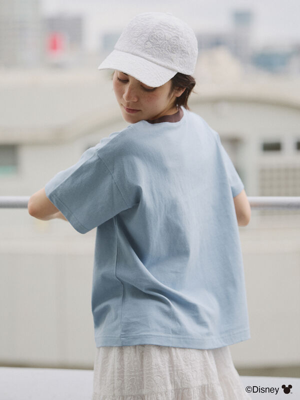Disney】ミッキーマウス/配色Tシャツ（サックスブルー/トップス/T