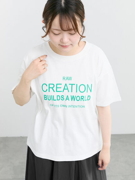 セール】 【接触冷感】刺繍ロゴTシャツ（オフホワイト/ブラック/ブルー