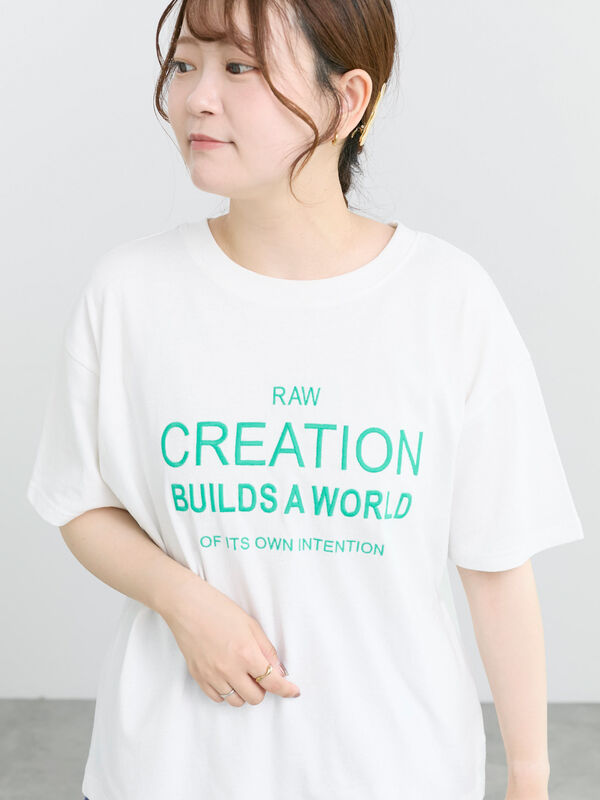 セール】 【接触冷感】刺繍ロゴTシャツ（オフホワイト/ブラック/ブルー