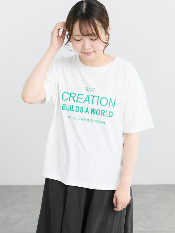 セール】 【接触冷感】刺繍ロゴTシャツ（オフホワイト/ブラック/ブルー