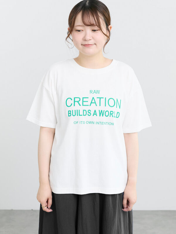 セール】 【接触冷感】刺繍ロゴTシャツ（オフホワイト/ブラック/ブルー