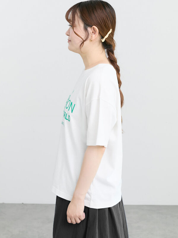 セール】 【接触冷感】刺繍ロゴTシャツ（オフホワイト/ブラック/ブルー