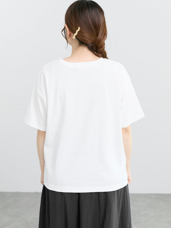 セール】 【接触冷感】刺繍ロゴTシャツ（オフホワイト/ブラック/ブルー