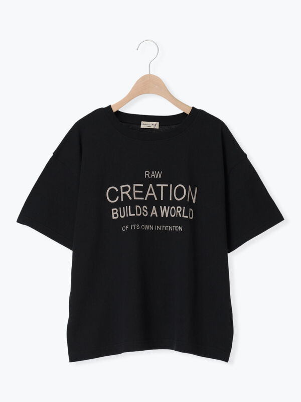 セール】 【接触冷感】刺繍ロゴTシャツ（オフホワイト/ブラック/ブルー