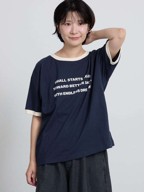 フィッシュマンズ ファミリーTシャツ ダブルガーゼ素材 紺 Sサイズ