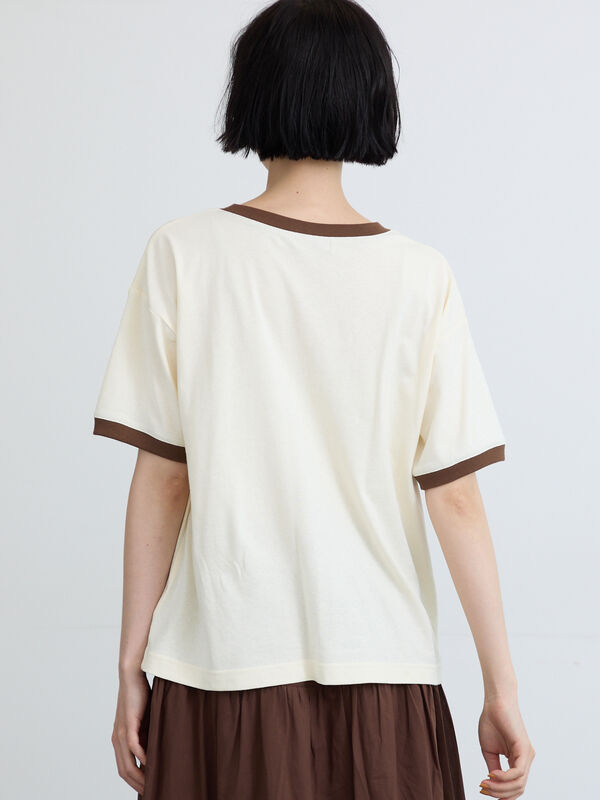 セール】 【接触冷感】プリントリンガーTシャツ（グリーン/ネイビー
