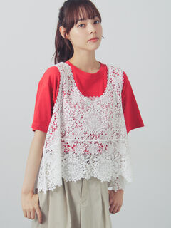 セール】 【WHITE COLLECTION】オーバーレースフード付きボレロ