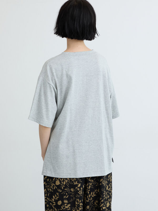 新品タグ付き✨完売品 IENA E コットンアンサンブル 半袖 23SS 水色 接触冷感】アソートプリントTシャツ（オフホワイト/ピンク/TOP