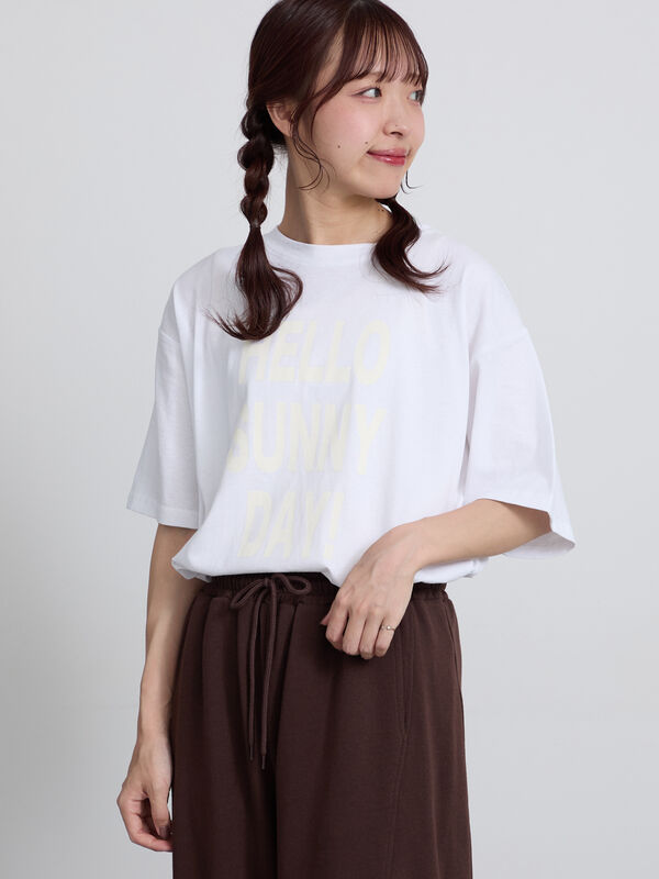 セール】 【接触冷感】アソートプリントTシャツ（オフホワイト/ピンク