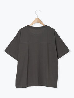 接触冷感】切り替えプリントTシャツ（オフホワイト/グレー