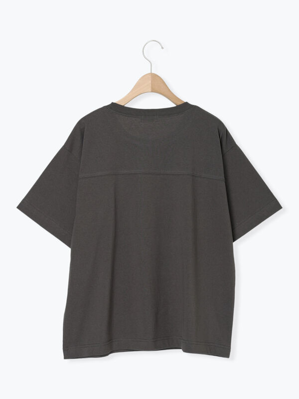 接触冷感】切り替えプリントTシャツ（オフホワイト/グレー