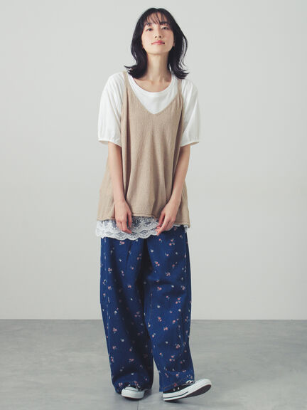 デニムワイドバレルパンツ〈WEB限定SS・XLサイズ〉（ピンク/キャメル/ブルー/ネイビー）｜Samansa Mos2（サマンサ モスモス）通販