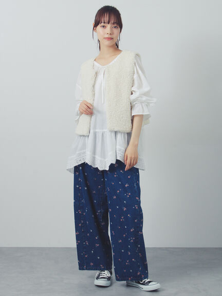 デニムワイドバレルパンツ〈WEB限定SS・XLサイズ〉（ピンク/キャメル/ブルー/ネイビー）｜Samansa Mos2（サマンサ モスモス）通販
