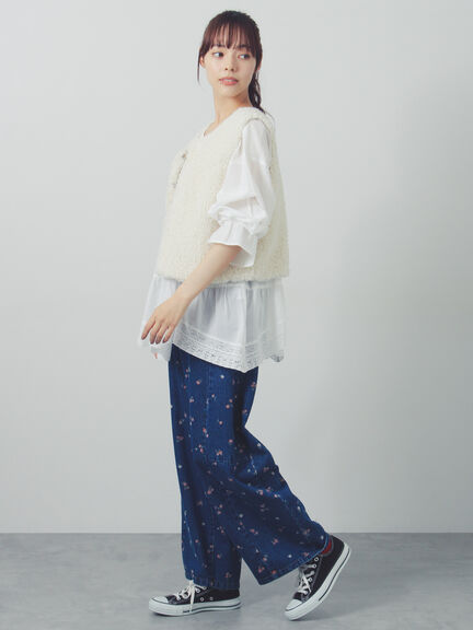 デニムワイドバレルパンツ〈WEB限定SS・XLサイズ〉（ピンク/キャメル/ブルー/ネイビー）｜Samansa Mos2（サマンサ モスモス）通販