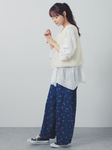 デニムワイドバレルパンツ〈WEB限定SS・XLサイズ〉（ピンク/キャメル/ブルー/ネイビー）｜Samansa Mos2（サマンサ モスモス）通販