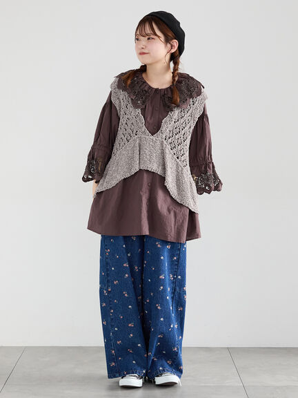 デニムワイドバレルパンツ〈WEB限定SS・XLサイズ〉（ピンク/キャメル/ブルー/ネイビー）｜Samansa Mos2（サマンサ モスモス）通販