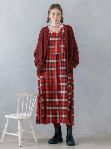 【Cross×Linen】ふんわり前後着ジャンスカ（チャコールグレー/レッド/ベージュ/キナリ）｜Samansa Mos2（サマンサ モスモス）通販