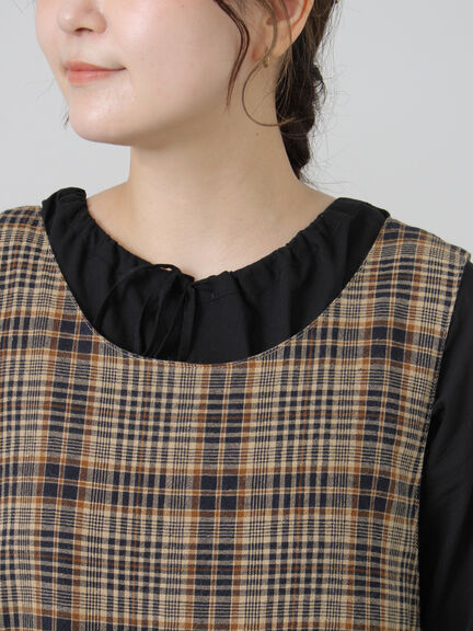 【Cross×Linen】ふんわり前後着ジャンスカ（チャコールグレー/レッド/ベージュ/キナリ）｜Samansa Mos2（サマンサ モスモス）通販